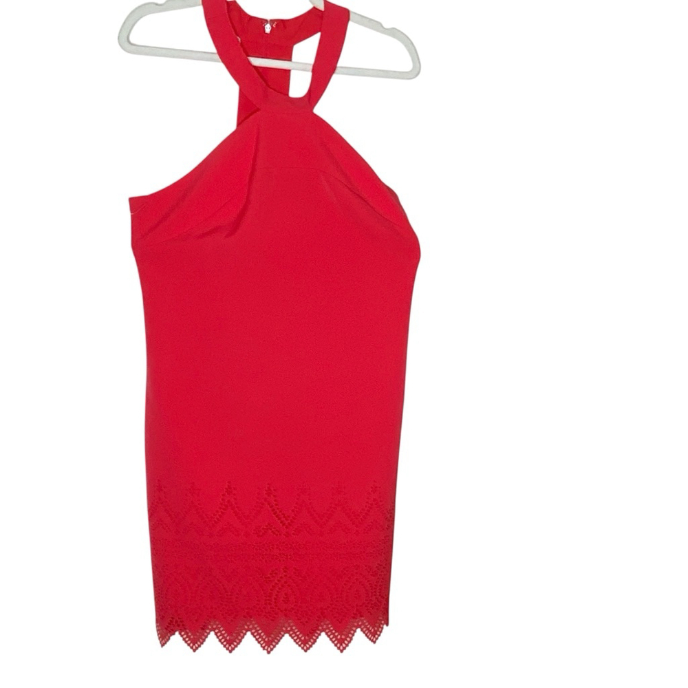 Laundry by Shelli Segal. Dark orange halter mini dress. Size 6 NWT